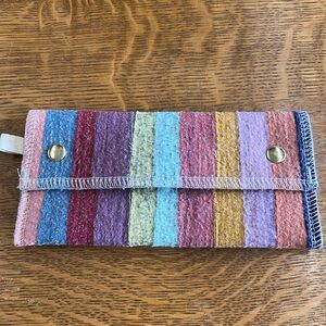 Scrap Felt Wallet Upcycled Felted Cotton Fabric One of a Kind Marley’s Monsters